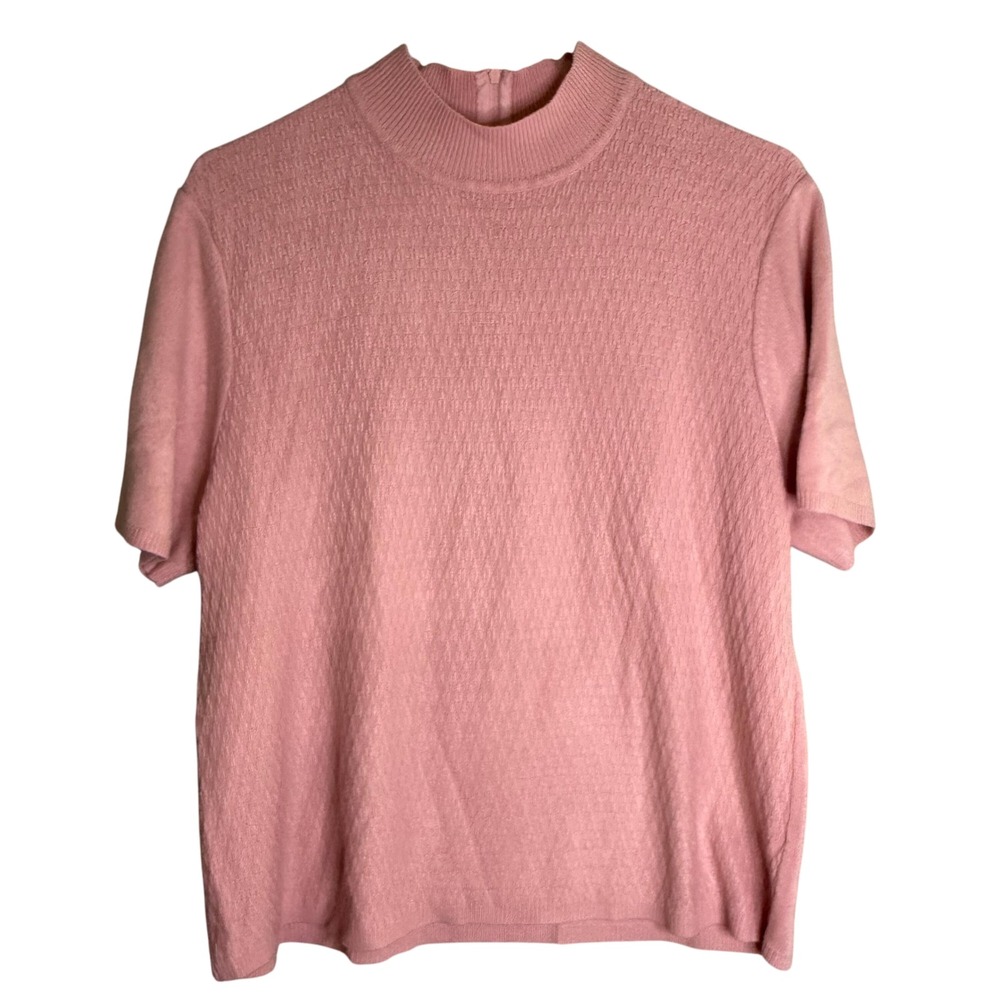 Vintage 80s/90s Koret Pink Textured Short Sleeve Sweater‎ Size Large/XL